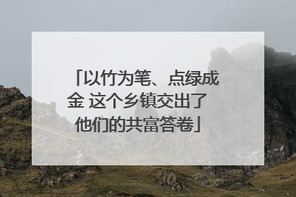 以竹为笔、点绿成金 这个乡镇交出了他们的共富答卷