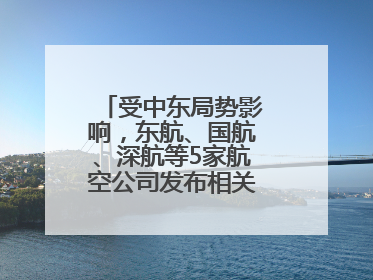 受中东局势影响，东航、国航、深航等5家航空公司发布相关航线退改政策
