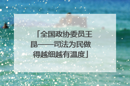 全国政协委员王昆——司法为民做得越细越有温度