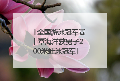 全国游泳冠军赛丨覃海洋获男子200米蛙泳冠军