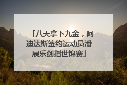 八天拿下九金，阿迪达斯签约运动员潘展乐剑指世锦赛