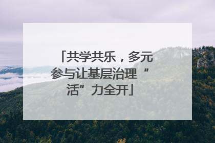 共学共乐，多元参与让基层治理“活”力全开