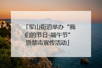 军山街道举办“我们的节日-端午节”暨禁毒宣传活动