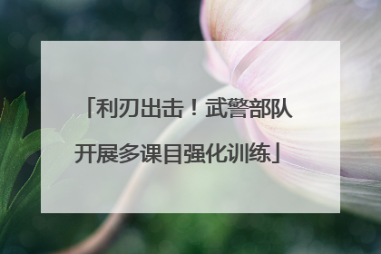 利刃出击！武警部队开展多课目强化训练