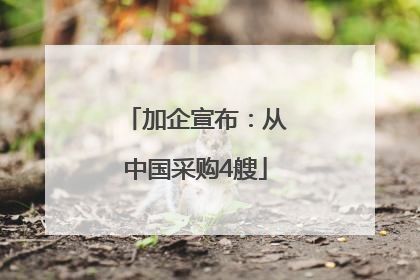加企宣布：从中国采购4艘