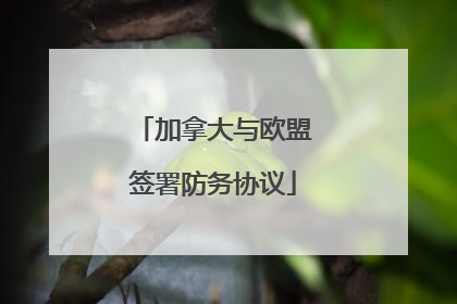 加拿大与欧盟签署防务协议