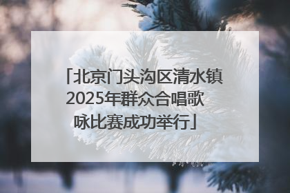 北京门头沟区清水镇2025年群众合唱歌咏比赛成功举行