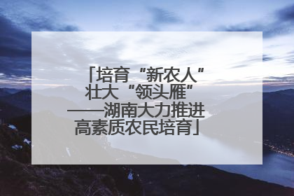 培育“新农人” 壮大“领头雁”——湖南大力推进高素质农民培育