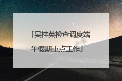 吴桂英检查调度端午假期重点工作