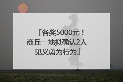 各奖5000元！商丘一地拟确认2人见义勇为行为