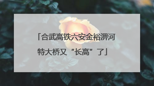 合武高铁六安金裕淠河特大桥又“长高”了