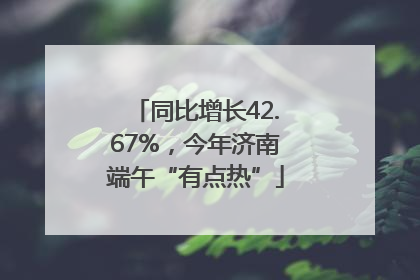 同比增长42.67%，今年济南端午“有点热”