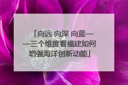 向远 向深 向蓝——三个维度看福建如何增强海洋创新动能