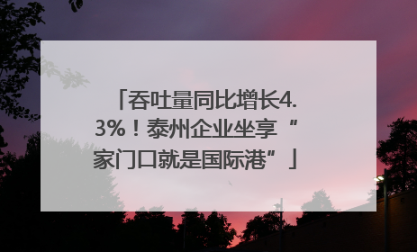吞吐量同比增长4.3%！泰州企业坐享“家门口就是国际港”