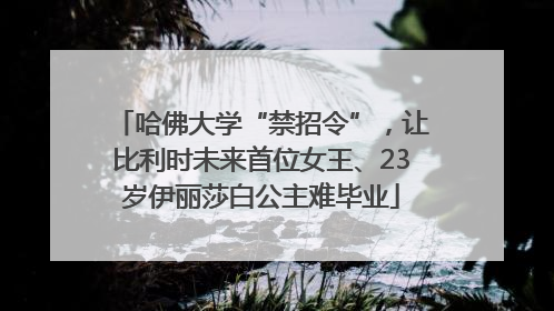 哈佛大学“禁招令”，让比利时未来首位女王、23岁伊丽莎白公主难毕业