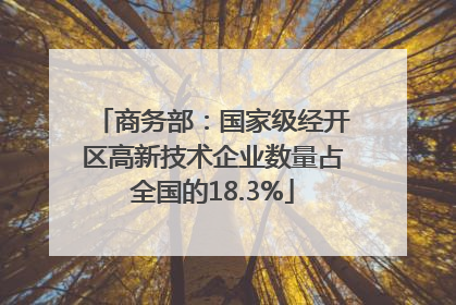商务部：国家级经开区高新技术企业数量占全国的18.3%