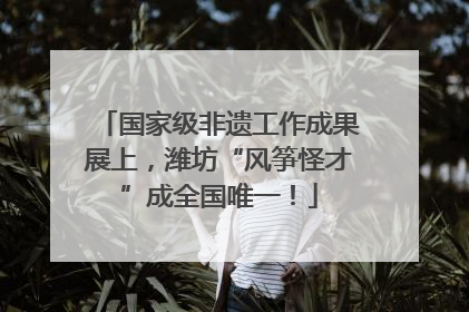 国家级非遗工作成果展上，潍坊“风筝怪才”成全国唯一！