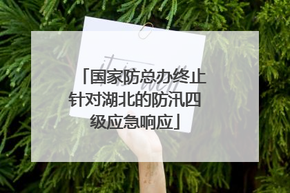 国家防总办终止针对湖北的防汛四级应急响应