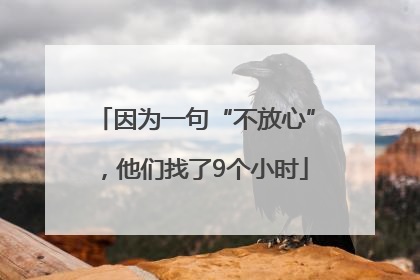 因为一句“不放心”，他们找了9个小时