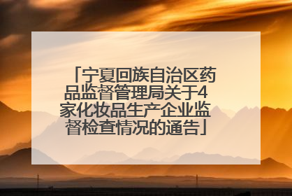 宁夏回族自治区药品监督管理局关于4家化妆品生产企业监督检查情况的通告