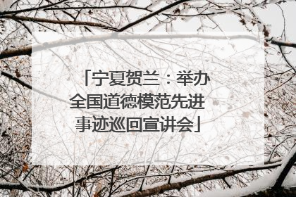 宁夏贺兰：举办全国道德模范先进事迹巡回宣讲会