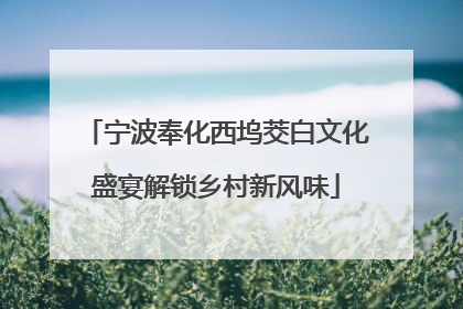宁波奉化西坞茭白文化盛宴解锁乡村新风味