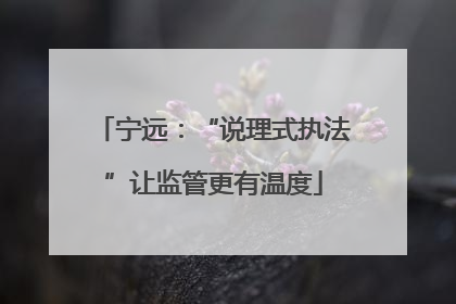 宁远：“说理式执法”让监管更有温度