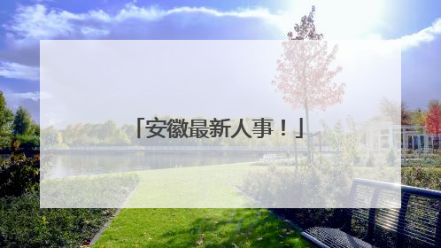 安徽最新人事！