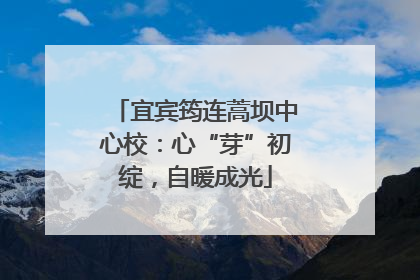 宜宾筠连蒿坝中心校：心“芽”初绽，自暖成光