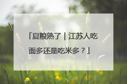 夏粮熟了｜江苏人吃面多还是吃米多？