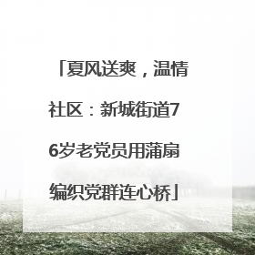 夏风送爽，温情社区：新城街道76岁老党员用蒲扇编织党群连心桥