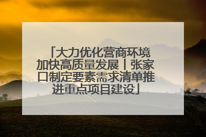 大力优化营商环境 加快高质量发展丨张家口制定要素需求清单推进重点项目建设