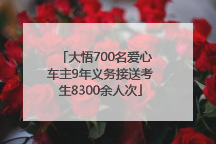 大悟700名爱心车主9年义务接送考生8300余人次