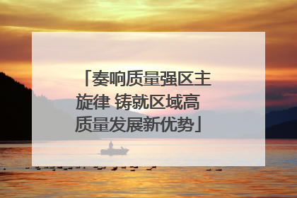 奏响质量强区主旋律 铸就区域高质量发展新优势
