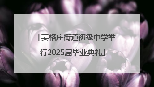 姜格庄街道初级中学举行2025届毕业典礼