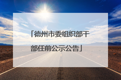 德州市委组织部干部任前公示公告