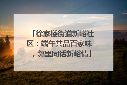徐家楼街道新峪社区：端午共品百家味，邻里同话新峪情