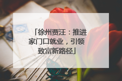 徐州贾汪：推进家门口就业，引领致富新路径