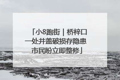 小8跑街｜桥梓口一处井盖破损存隐患 市民盼立即整修