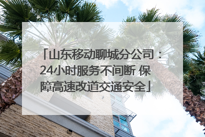 山东移动聊城分公司：24小时服务不间断 保障高速改道交通安全