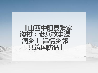 山西中阳县张家沟村：老兵故事浸润乡土 温情乡邻共筑国防情