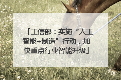 工信部：实施“人工智能+制造”行动，加快重点行业智能升级