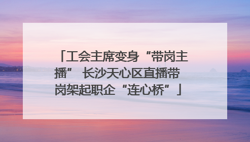 工会主席变身“带岗主播” 长沙天心区直播带岗架起职企“连心桥”