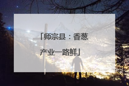 师宗县：香葱产业一路鲜