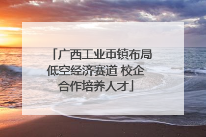 广西工业重镇布局低空经济赛道 校企合作培养人才