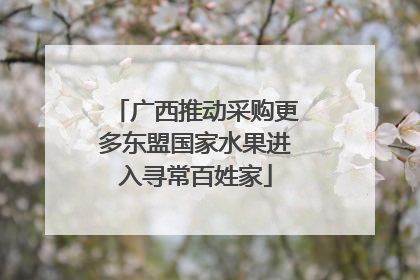 广西推动采购更多东盟国家水果进入寻常百姓家
