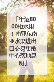 年运8000柜水果！南亚东南亚水果进出口交易集散中心落地昆明