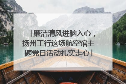 廉洁清风进脑入心，扬州工行这场航空馆主题党日活动扎实走心