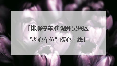 排解停车难 湖州吴兴区 “孝心车位”暖心上线