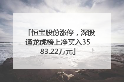 恒宝股份涨停，深股通龙虎榜上净买入3583.22万元
